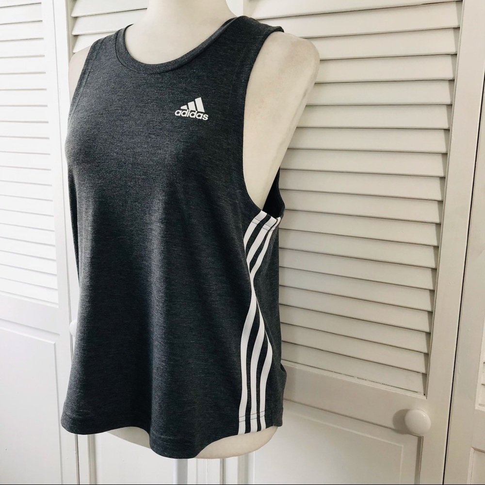 2/$25 ADIDAS Gray Primegreen Aeroready Tank Top Size Medium - Picture 2 of 9